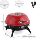 PioneerMarket Tabletop Electric BBQ Grill - Vibrant Red Edition